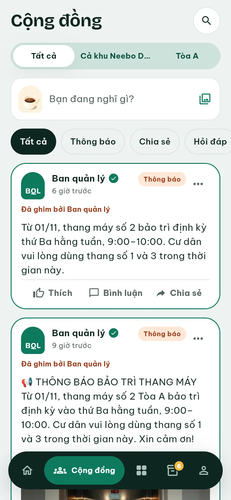 Ảnh màn hình bước 1: Bấm Bạn đang nghĩ gì?