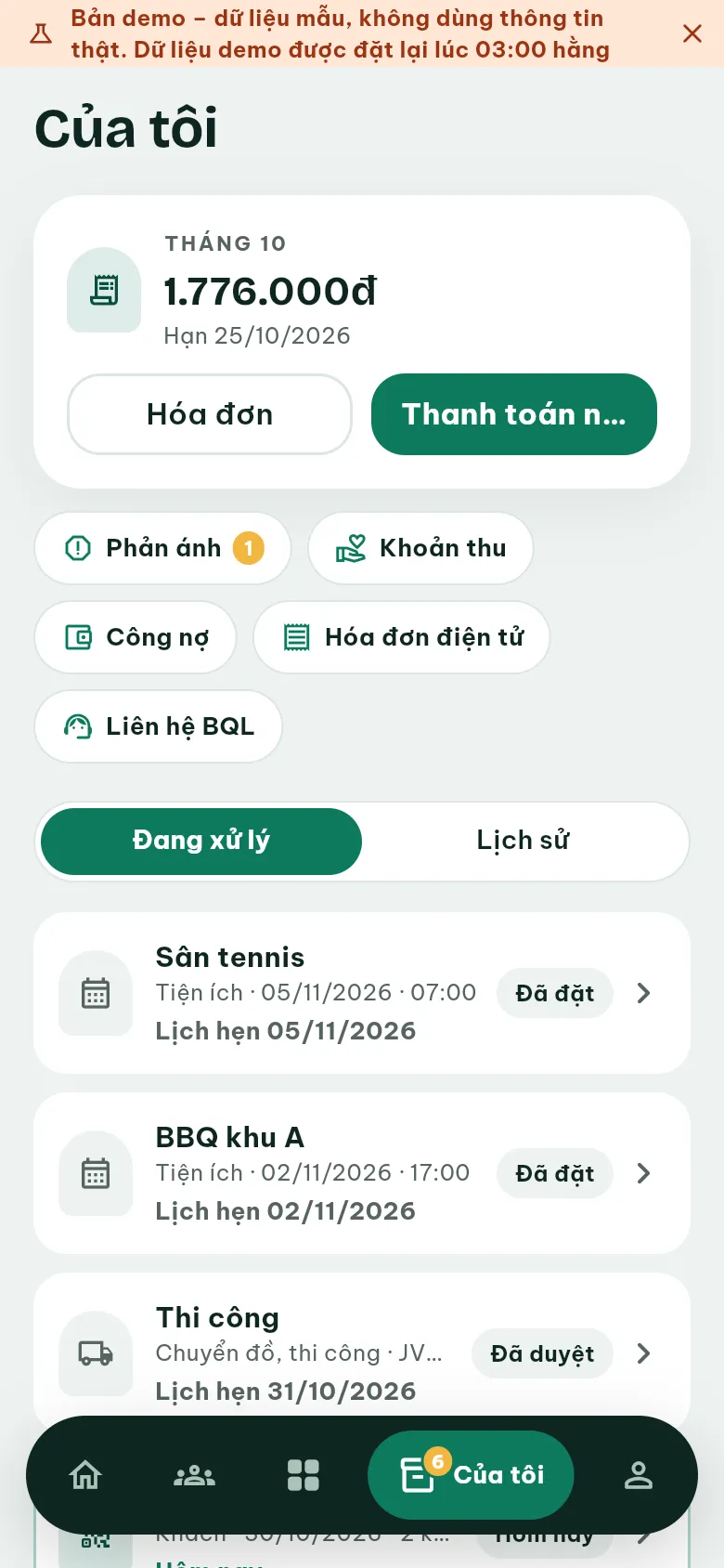Ảnh màn hình bước 5: Theo dõi trong Của tôi