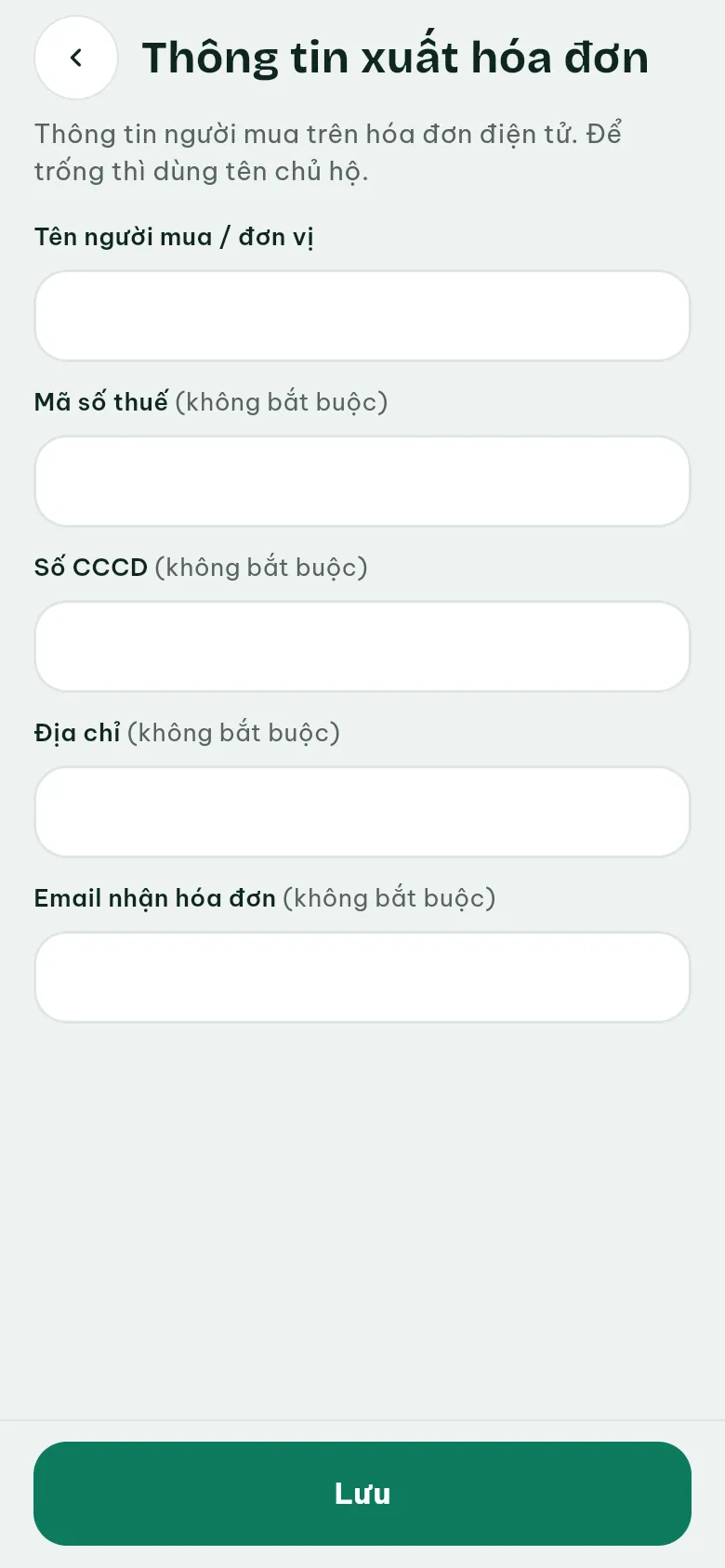 Ảnh màn hình bước 4: Khai thông tin người mua