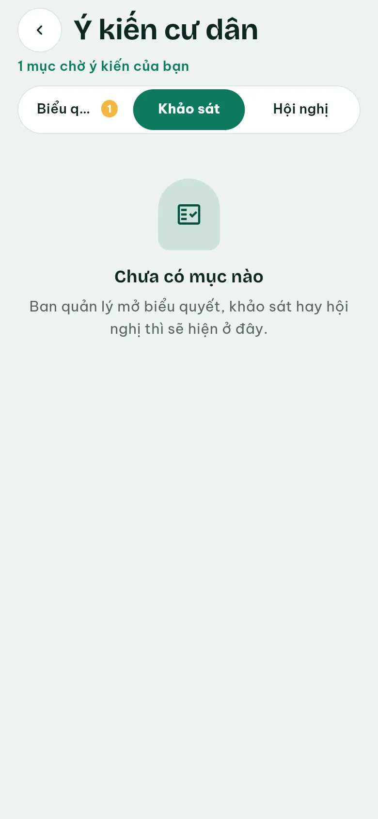 Ảnh màn hình bước 1: Mở phân đoạn Khảo sát