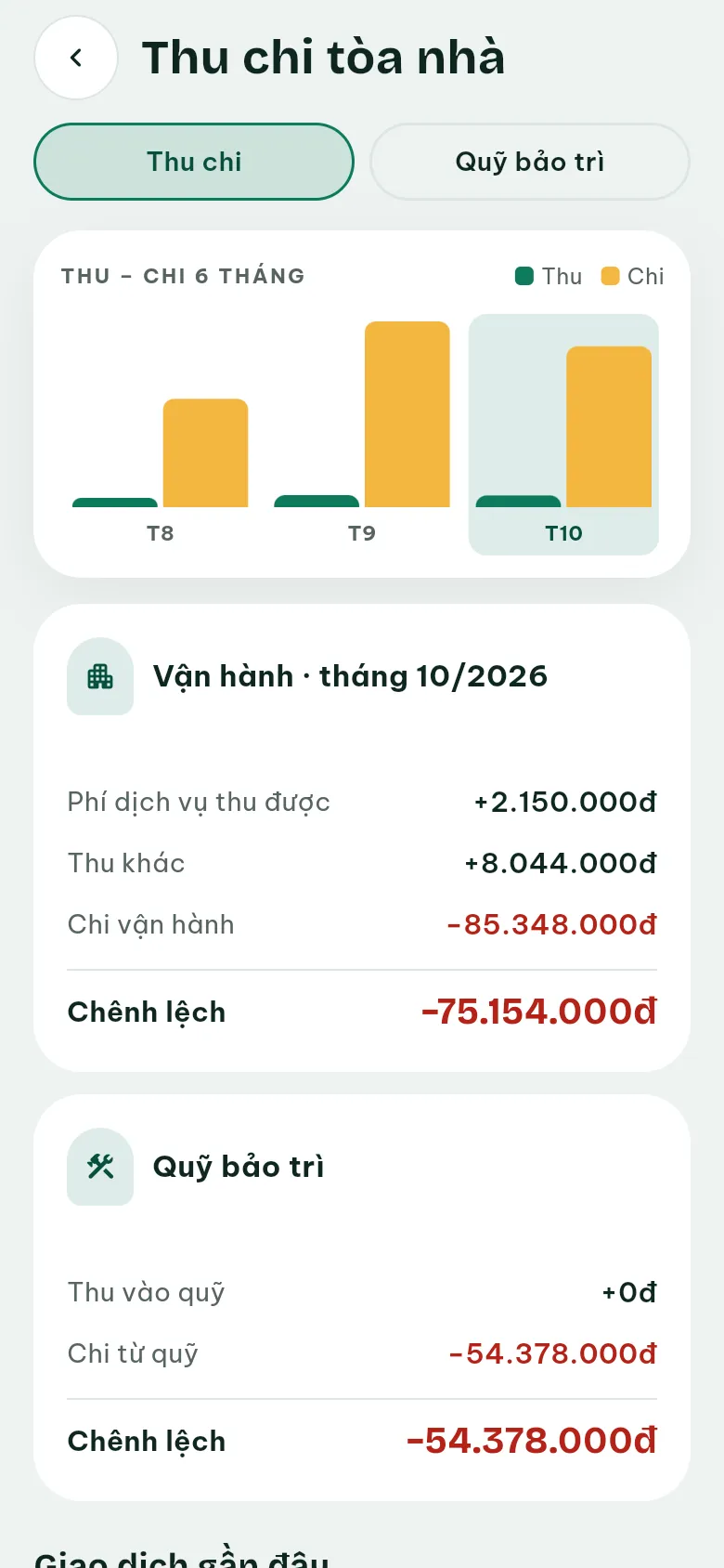Ảnh màn hình bước 1: Mở Minh bạch tài chính