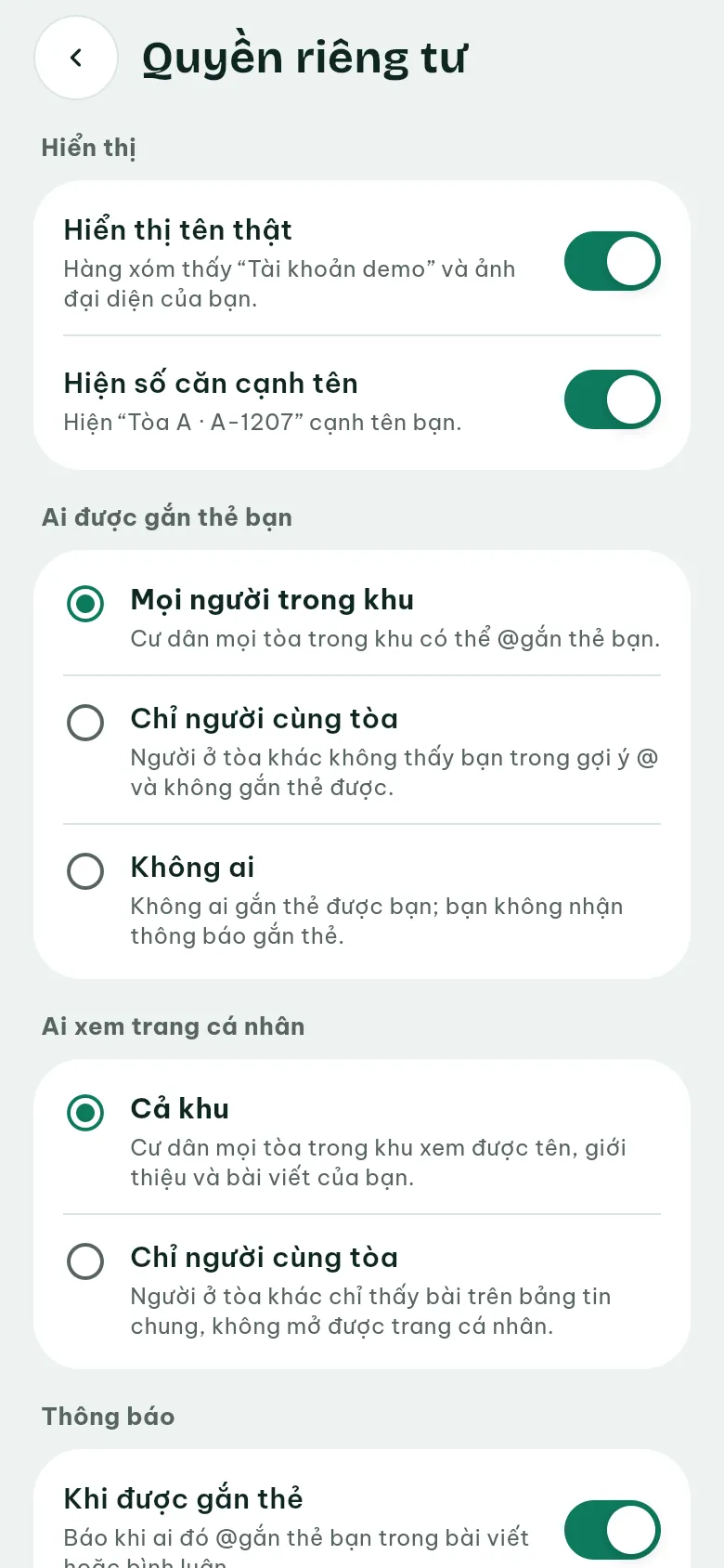 Ảnh màn hình bước 1: Mở Quyền riêng tư