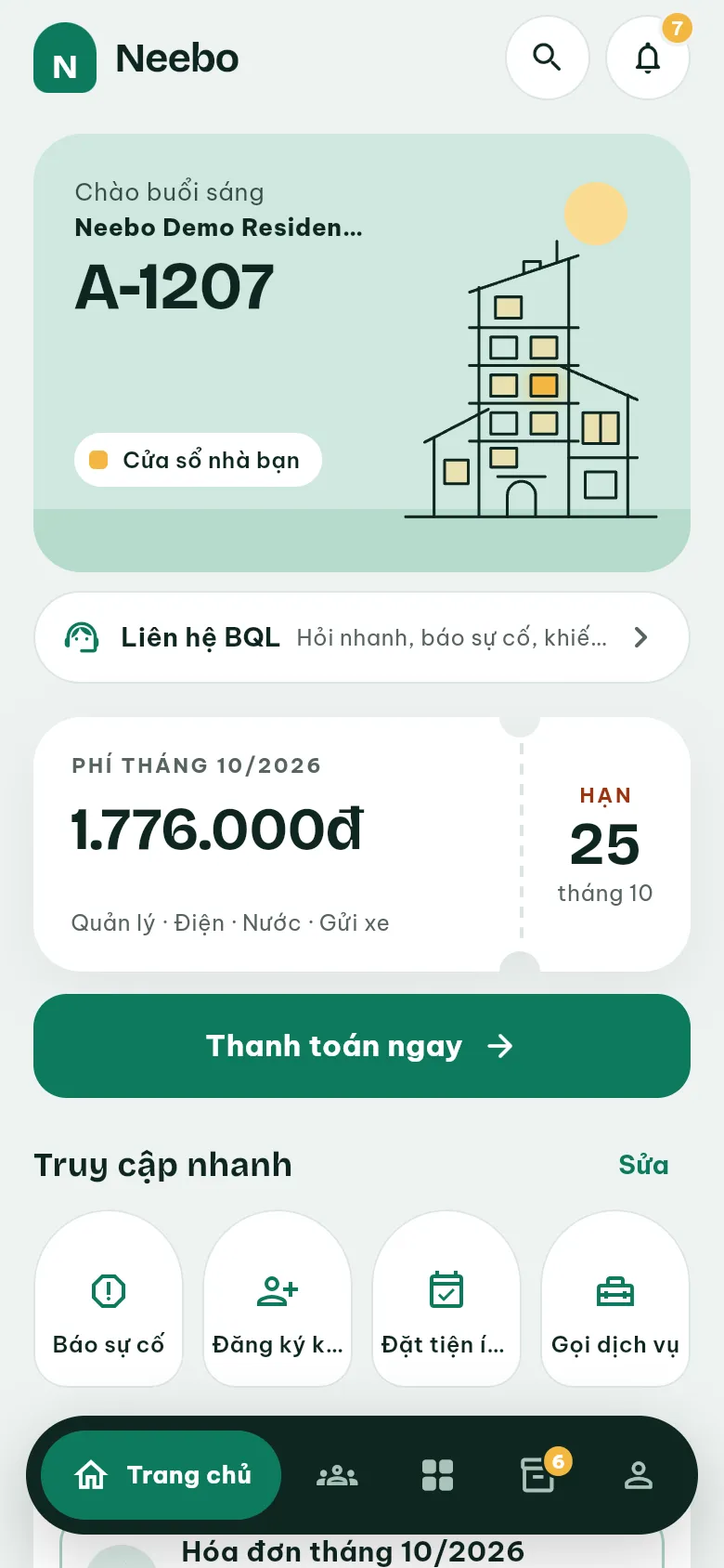 Ảnh màn hình bước 1: Xem ở Trang chủ