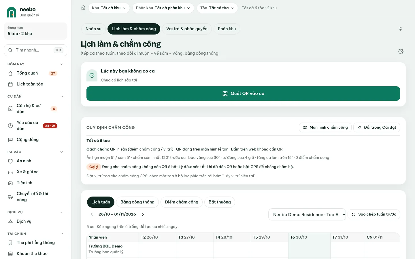 Ảnh màn hình bước 1: Mở lịch tuần