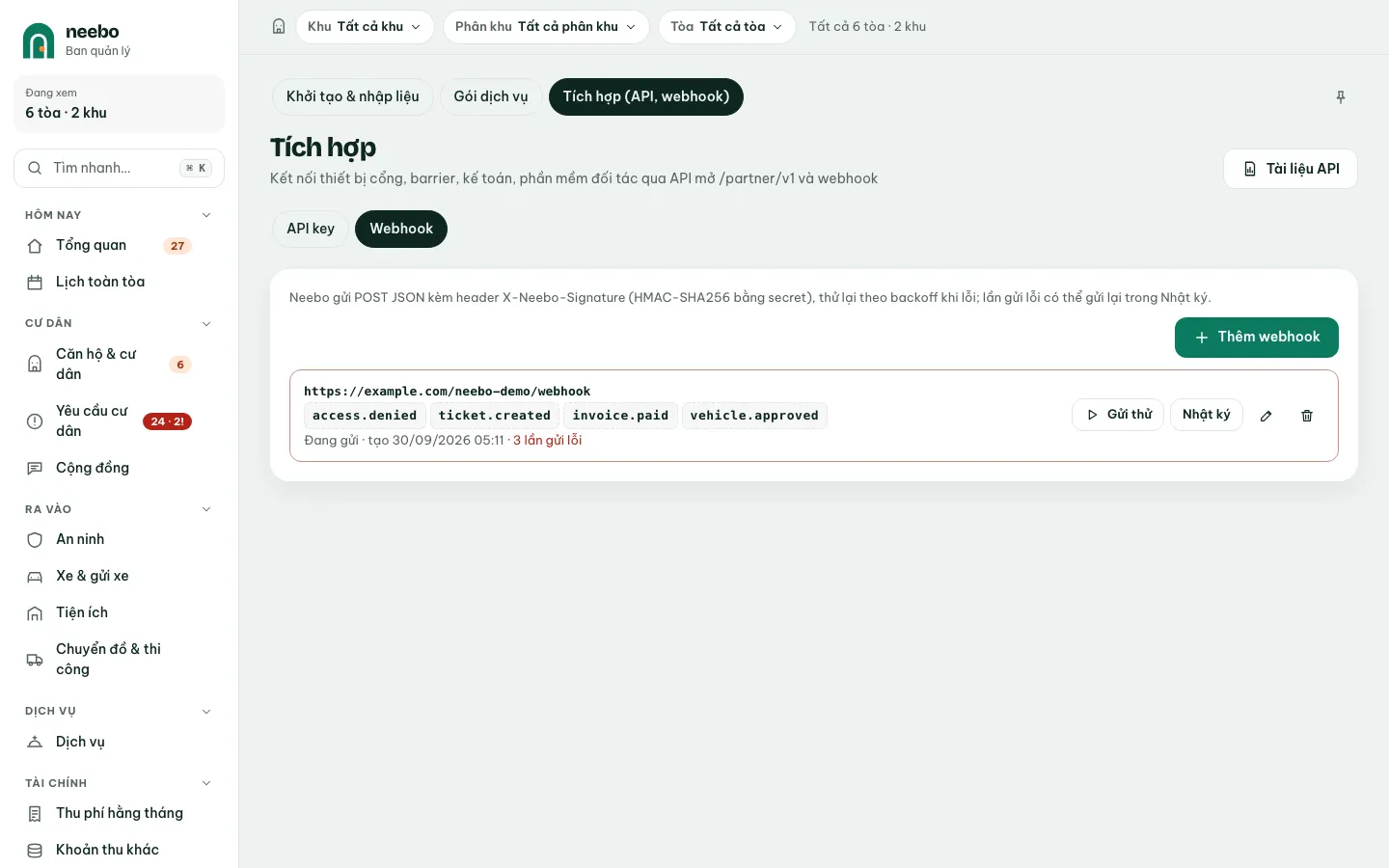 Ảnh màn hình bước 5: Thêm webhook